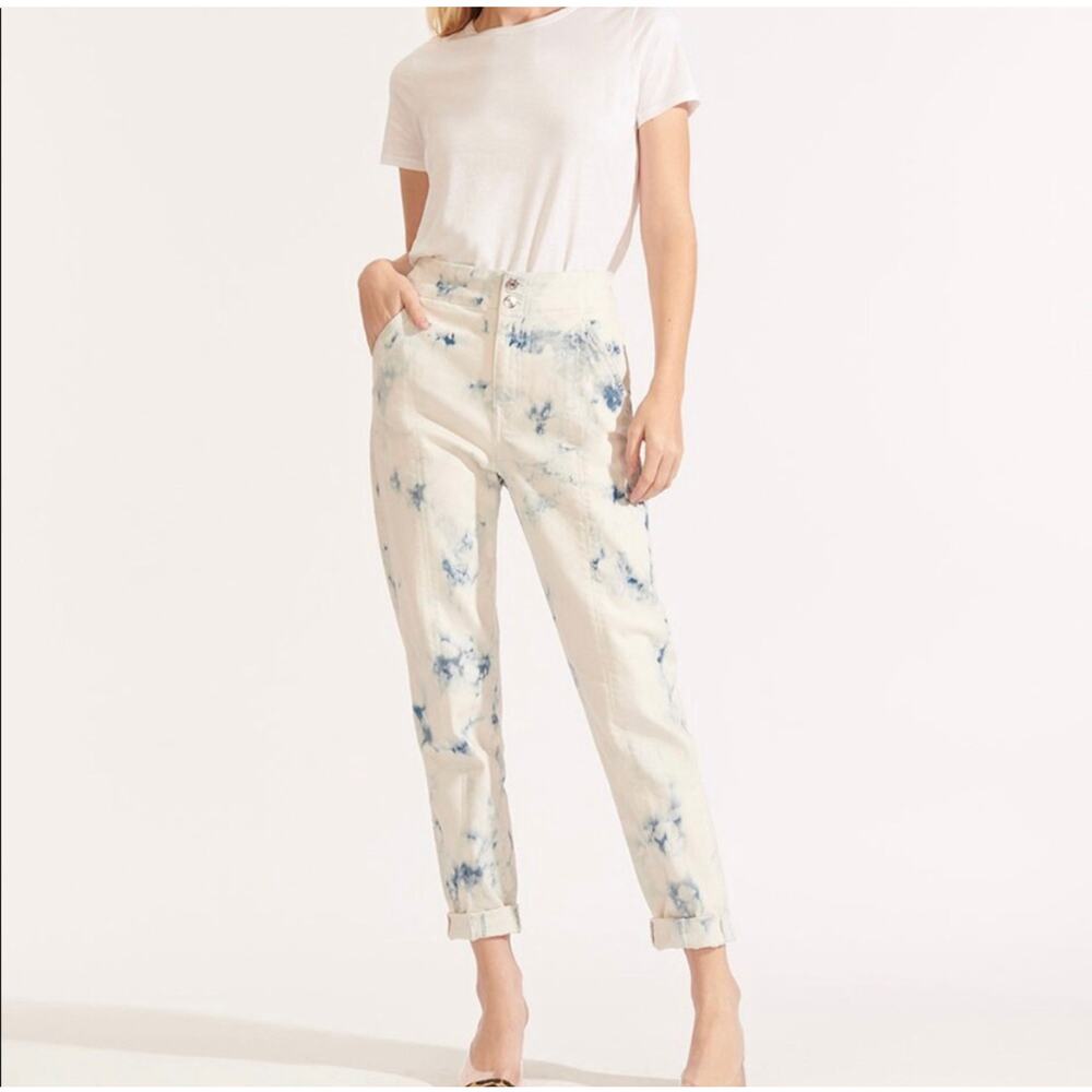Veronica Beard Khaille Tie Dye High Rise Straight Leg Crop Jeans Size 25 NWT - Picture 14 of 14